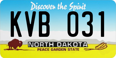ND license plate KVB031
