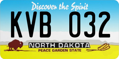 ND license plate KVB032