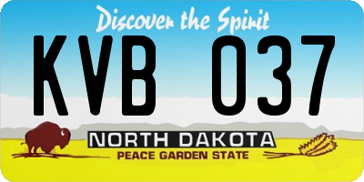 ND license plate KVB037