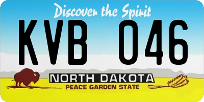 ND license plate KVB046