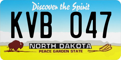 ND license plate KVB047