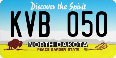 ND license plate KVB050