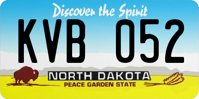 ND license plate KVB052