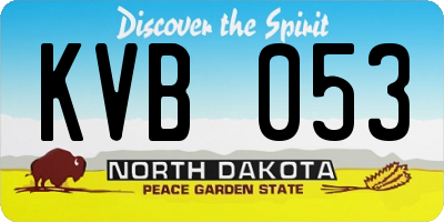 ND license plate KVB053