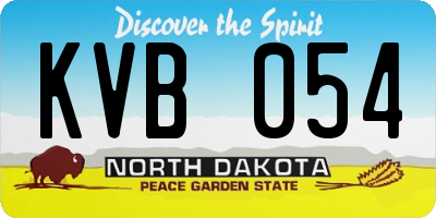 ND license plate KVB054