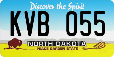 ND license plate KVB055