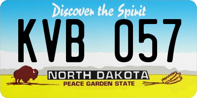 ND license plate KVB057