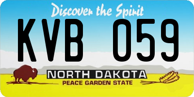 ND license plate KVB059