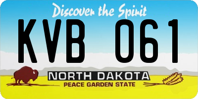 ND license plate KVB061