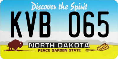 ND license plate KVB065
