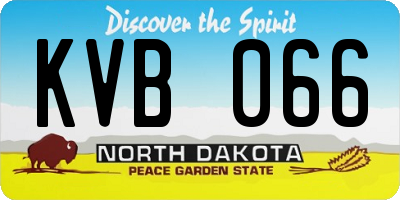 ND license plate KVB066