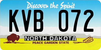 ND license plate KVB072