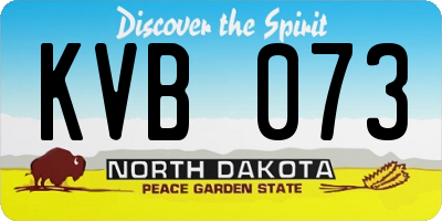 ND license plate KVB073