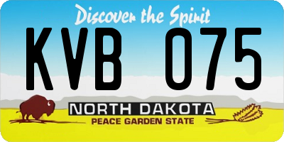 ND license plate KVB075