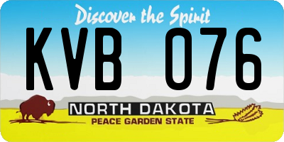 ND license plate KVB076