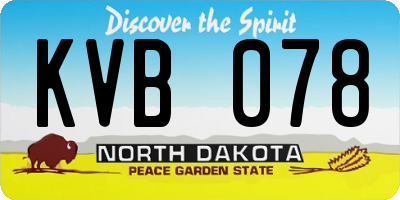 ND license plate KVB078
