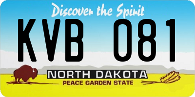 ND license plate KVB081