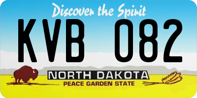 ND license plate KVB082