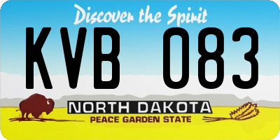 ND license plate KVB083