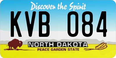 ND license plate KVB084
