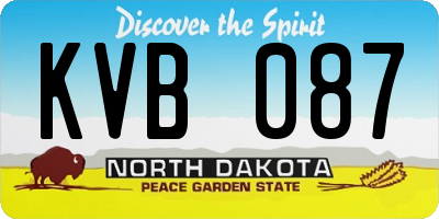 ND license plate KVB087