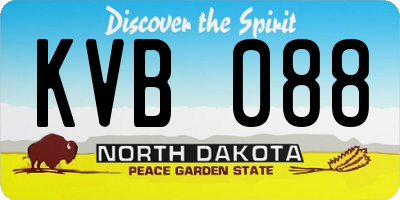 ND license plate KVB088
