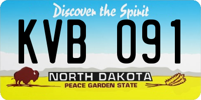 ND license plate KVB091