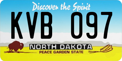 ND license plate KVB097