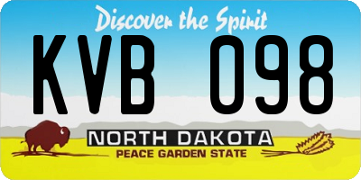 ND license plate KVB098