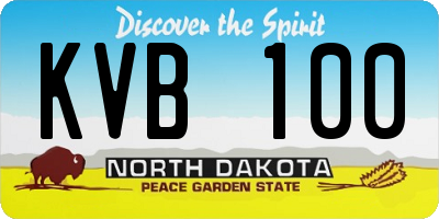 ND license plate KVB100