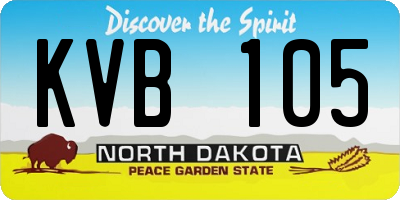 ND license plate KVB105