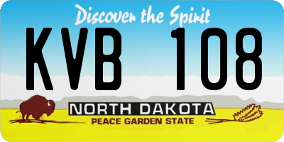 ND license plate KVB108