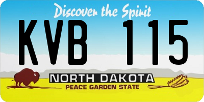 ND license plate KVB115