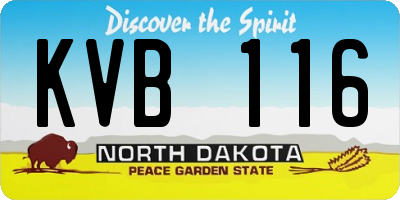 ND license plate KVB116