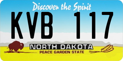 ND license plate KVB117