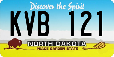 ND license plate KVB121