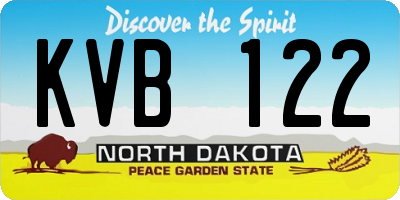 ND license plate KVB122