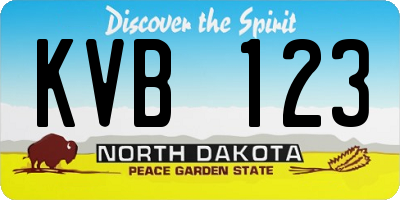 ND license plate KVB123