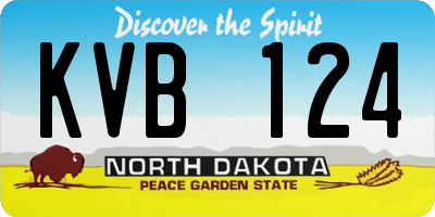 ND license plate KVB124