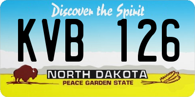 ND license plate KVB126