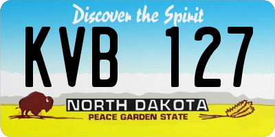 ND license plate KVB127