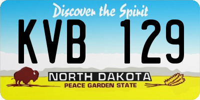 ND license plate KVB129