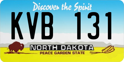 ND license plate KVB131