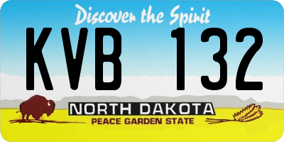 ND license plate KVB132