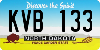 ND license plate KVB133