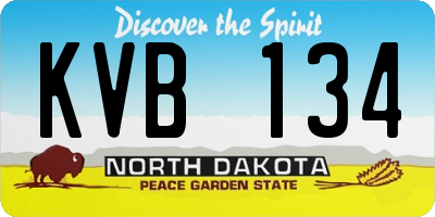 ND license plate KVB134