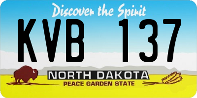 ND license plate KVB137