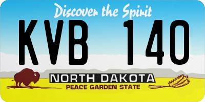 ND license plate KVB140