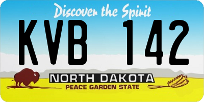 ND license plate KVB142