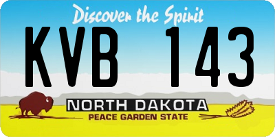 ND license plate KVB143